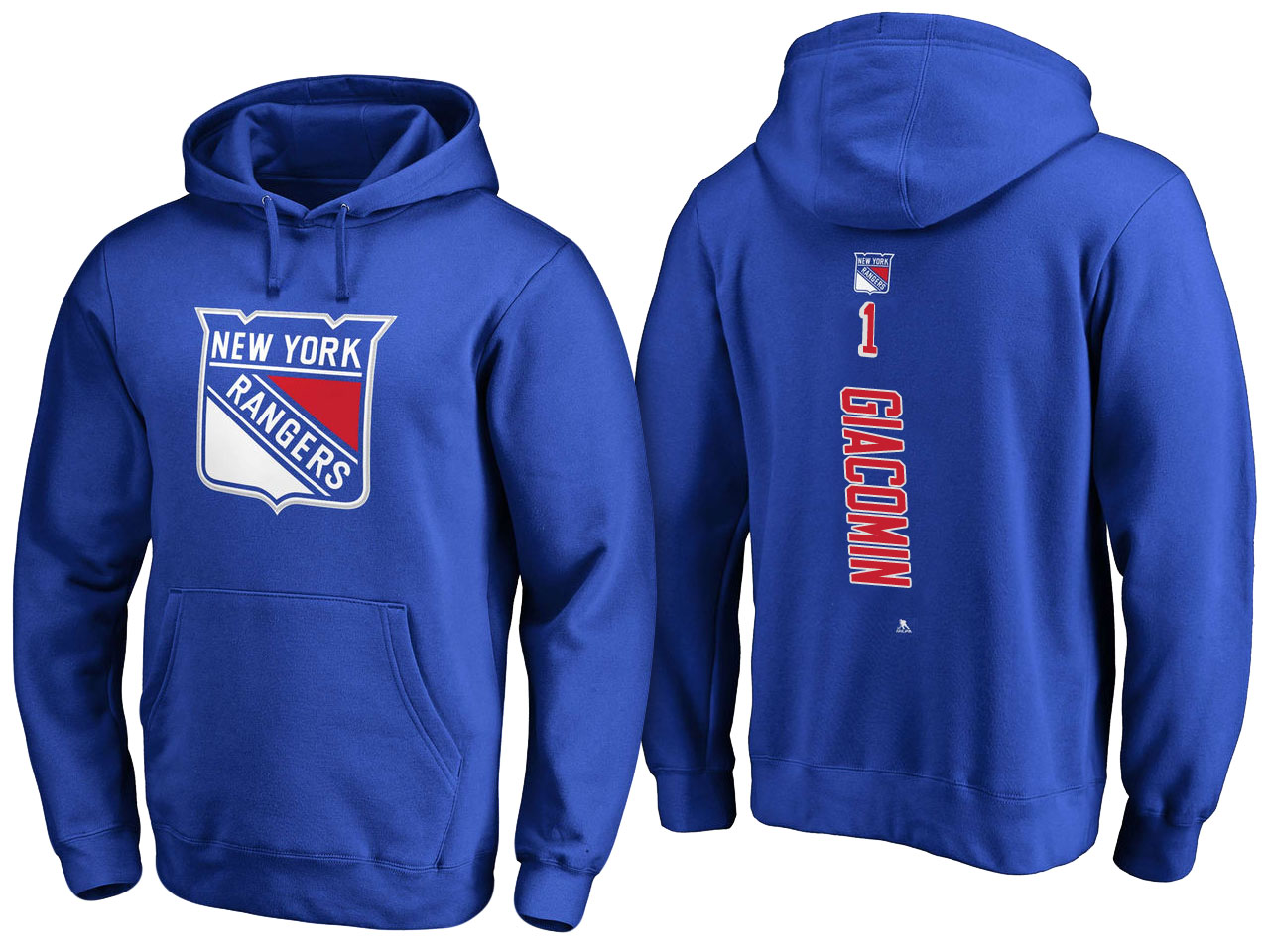 NHL Men New York Rangers #1 Giacomin blue Adidas Hoodie